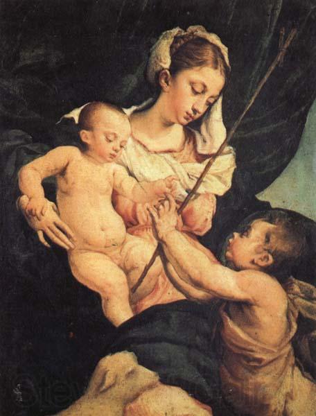 Jacopo Bassano Madonna and Child with St.John as a Child Spain oil painting art